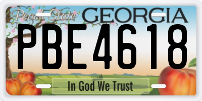 GA license plate PBE4618