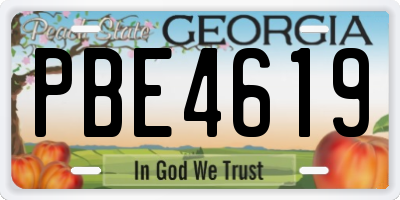 GA license plate PBE4619