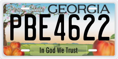 GA license plate PBE4622