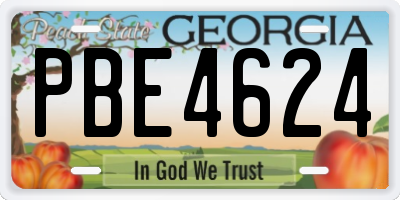 GA license plate PBE4624