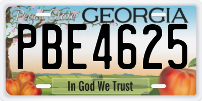 GA license plate PBE4625