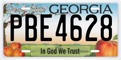 GA license plate PBE4628