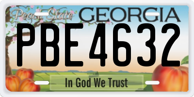 GA license plate PBE4632