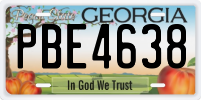 GA license plate PBE4638