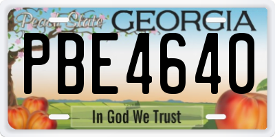 GA license plate PBE4640