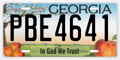 GA license plate PBE4641