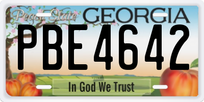 GA license plate PBE4642