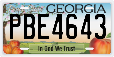 GA license plate PBE4643