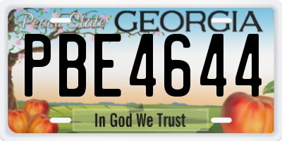 GA license plate PBE4644