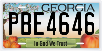 GA license plate PBE4646