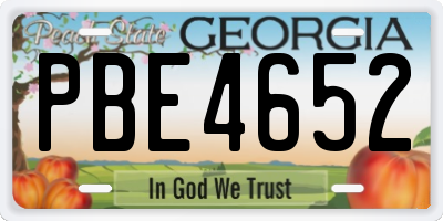GA license plate PBE4652
