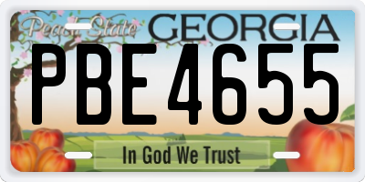 GA license plate PBE4655