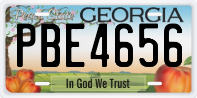GA license plate PBE4656