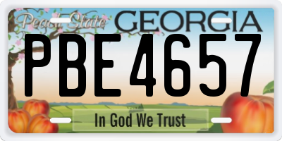 GA license plate PBE4657