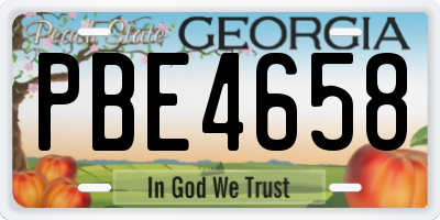 GA license plate PBE4658