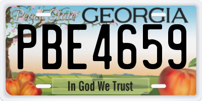 GA license plate PBE4659