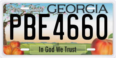 GA license plate PBE4660