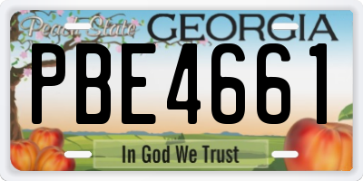 GA license plate PBE4661