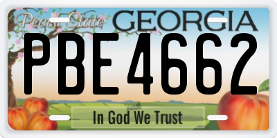 GA license plate PBE4662