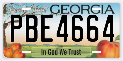 GA license plate PBE4664