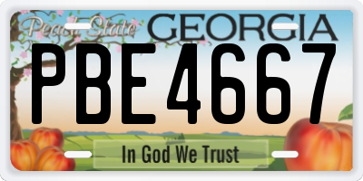 GA license plate PBE4667