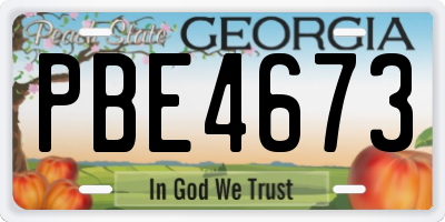 GA license plate PBE4673