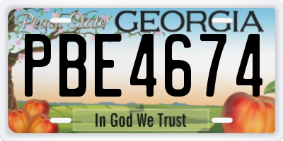 GA license plate PBE4674