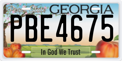 GA license plate PBE4675
