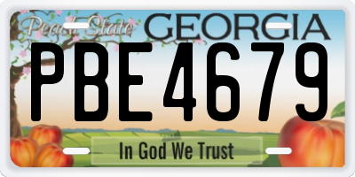 GA license plate PBE4679