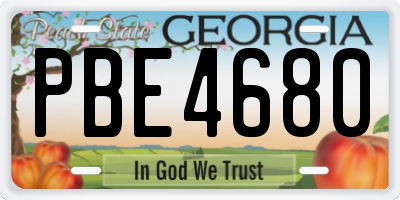 GA license plate PBE4680