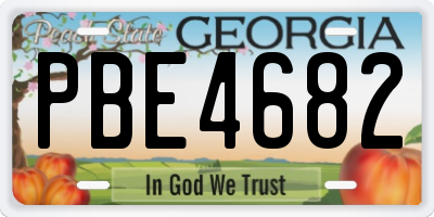 GA license plate PBE4682