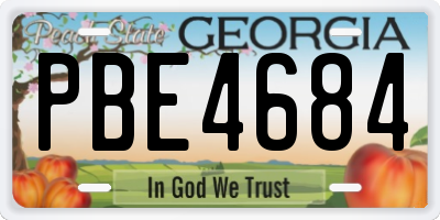GA license plate PBE4684