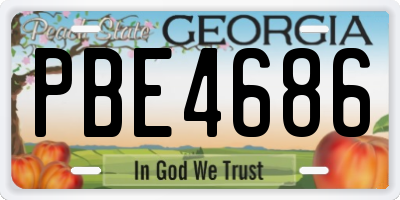 GA license plate PBE4686