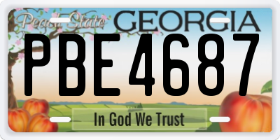 GA license plate PBE4687