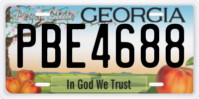 GA license plate PBE4688