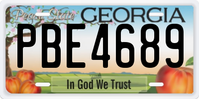 GA license plate PBE4689