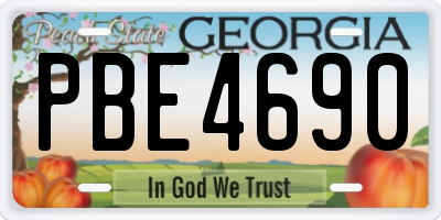 GA license plate PBE4690