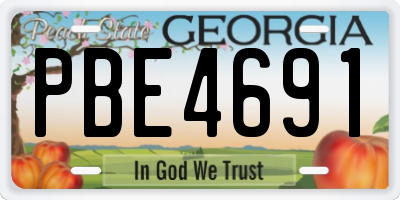 GA license plate PBE4691