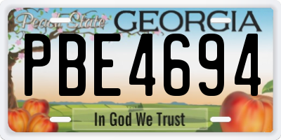GA license plate PBE4694