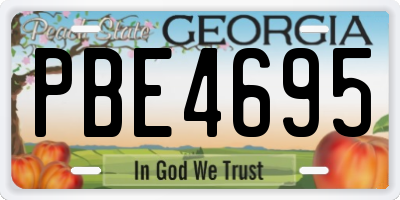 GA license plate PBE4695