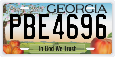 GA license plate PBE4696