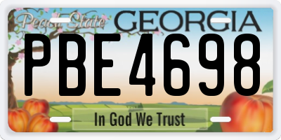 GA license plate PBE4698