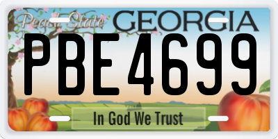 GA license plate PBE4699