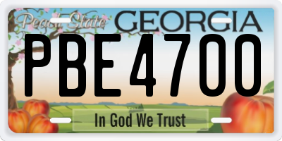 GA license plate PBE4700