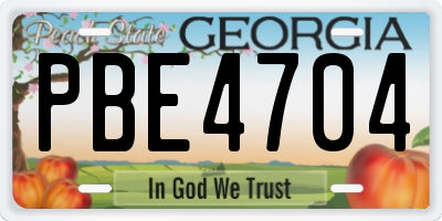 GA license plate PBE4704