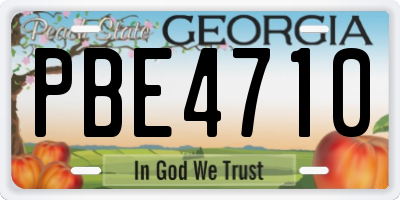 GA license plate PBE4710