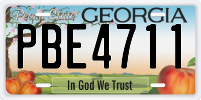 GA license plate PBE4711