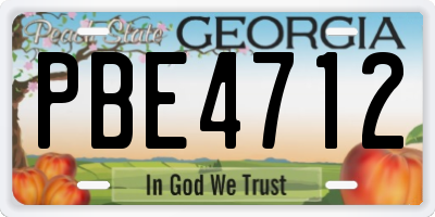 GA license plate PBE4712