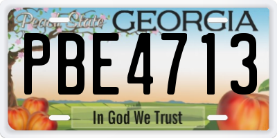 GA license plate PBE4713