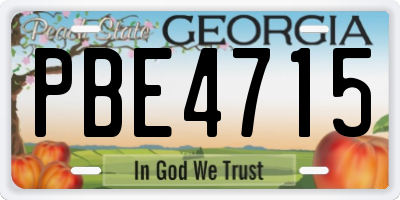 GA license plate PBE4715